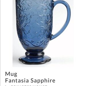 Rare Princess House sapphire crystal mugs NEW!! Never taken out of box